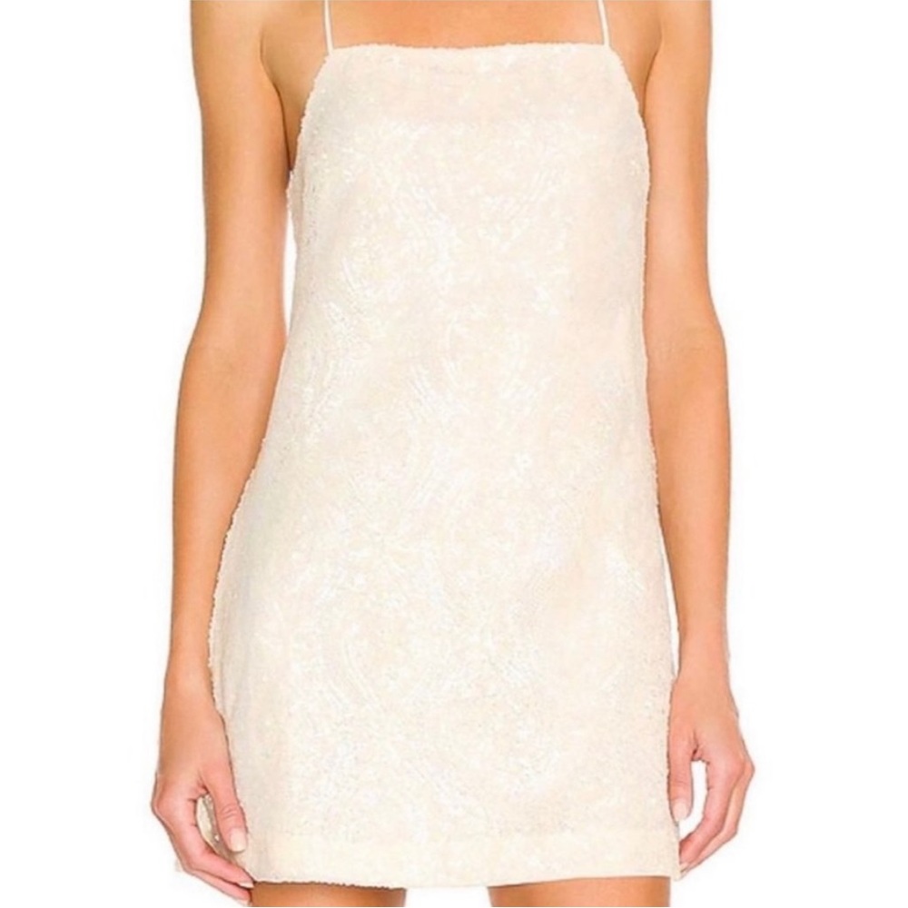 Free People Retro Babe Sparkle Dress in Ivory